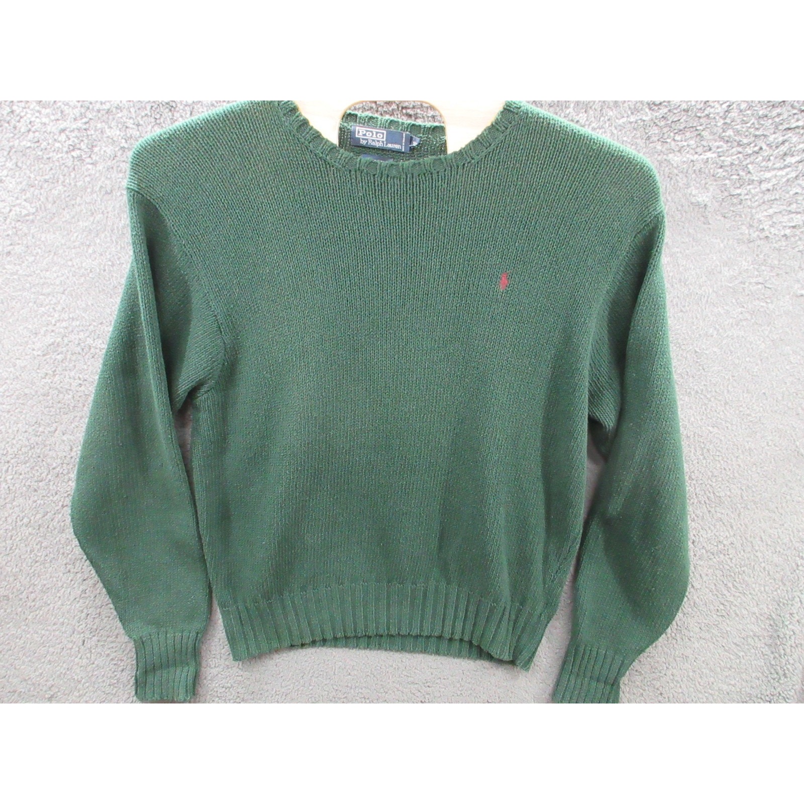 Polo Ralph Lauren Sweater Men Xl Dark Green Cotton Pullover Crewneck Heavy Thick